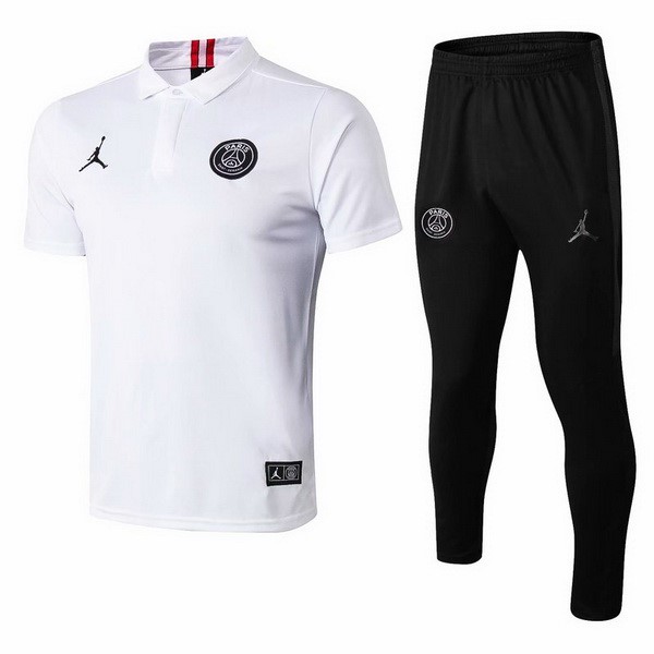 Polo Ensemble Complet Paris Saint Germain 2018-19 Blanc Noir